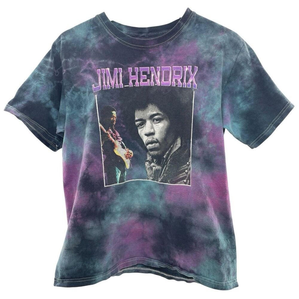 Authentic Jimi‎ Hendrix Size M Graphic T-Shirt Tee Purple Tie-Dye Shirt Unisex